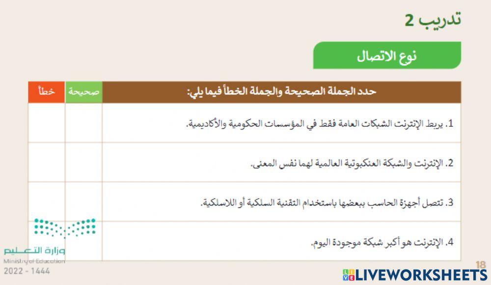 نوع الاتصال