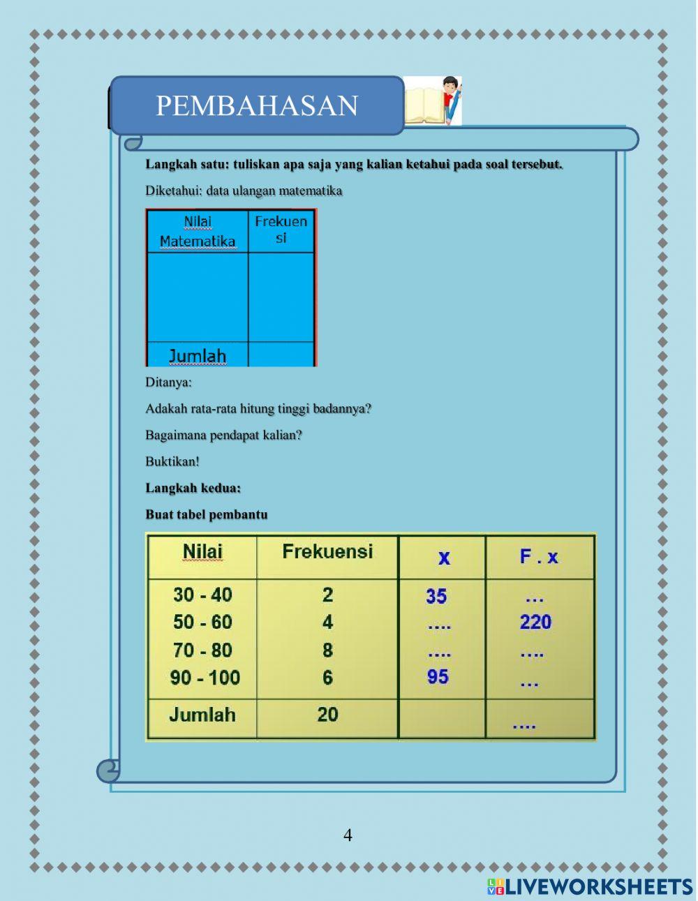 LKPD Ukuran Pemusatan data
