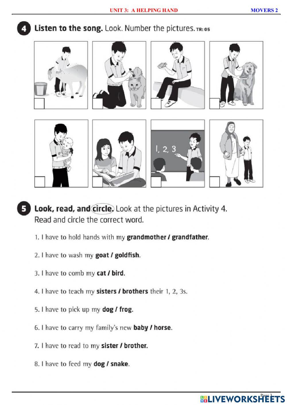 Movers 2 - U3 - Vocabulary