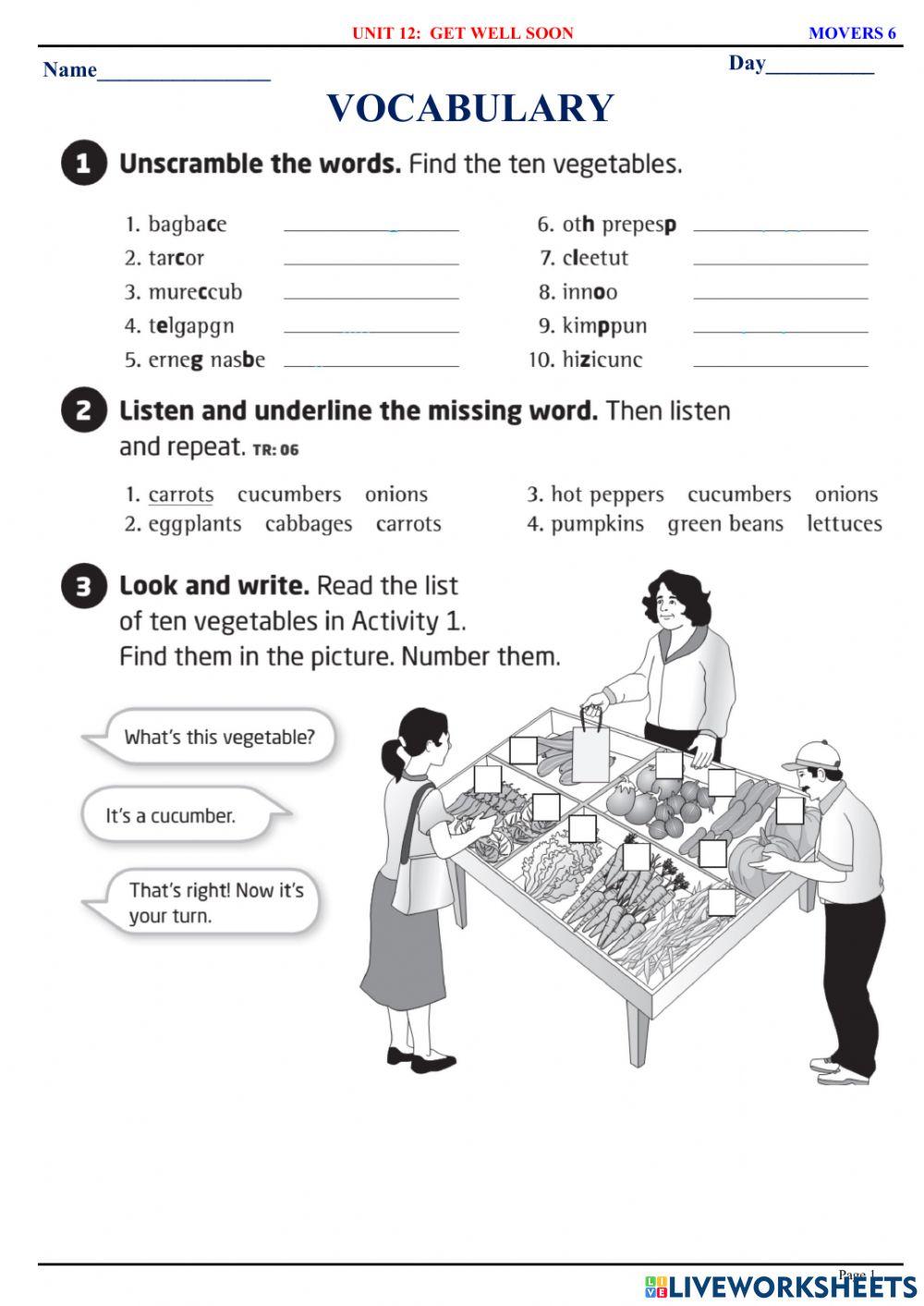 Movers 6 - U11 - Vocabulary