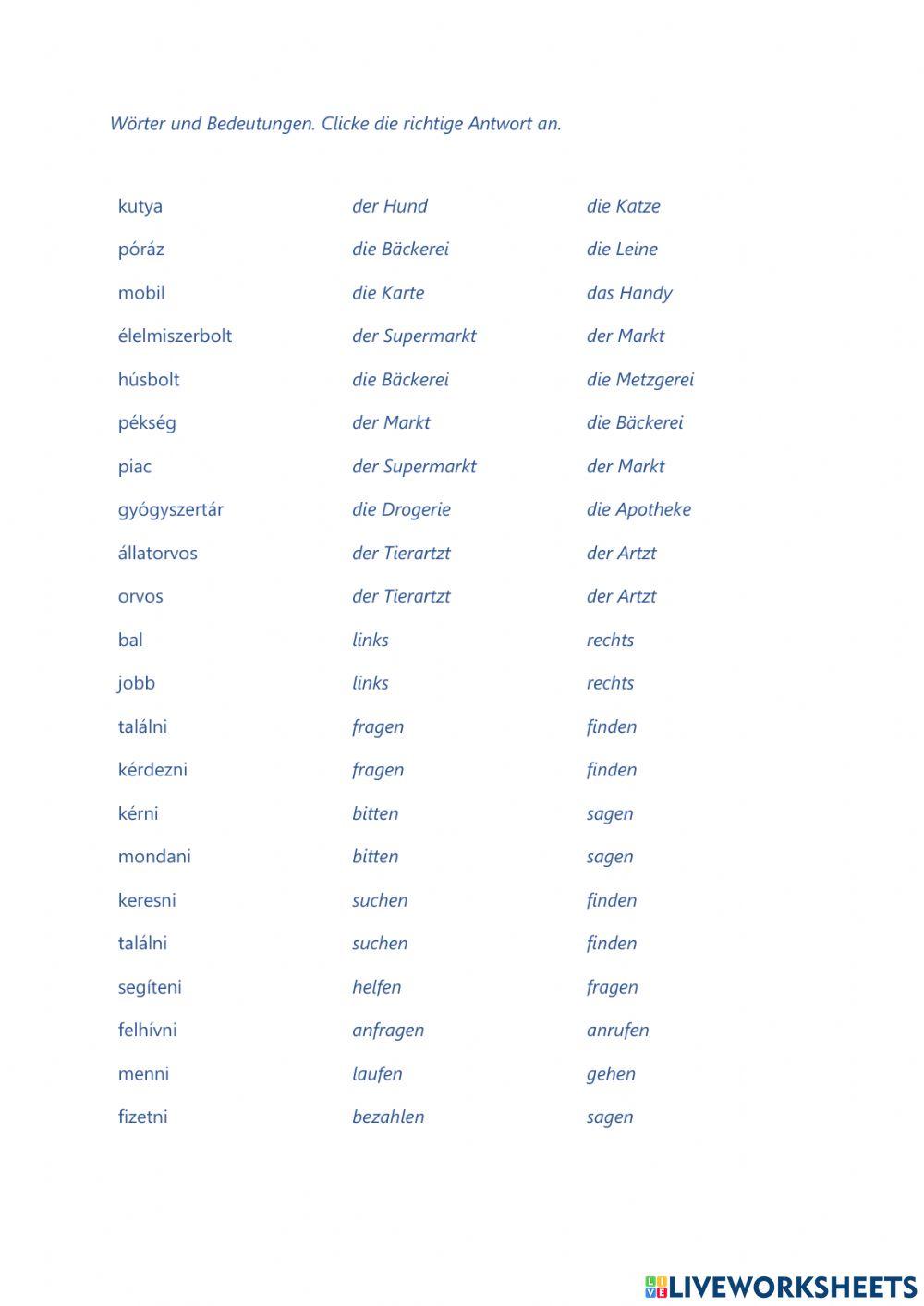 Wörter und Bedeutungen