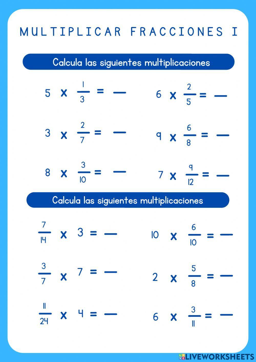 Multiplicar fracciones