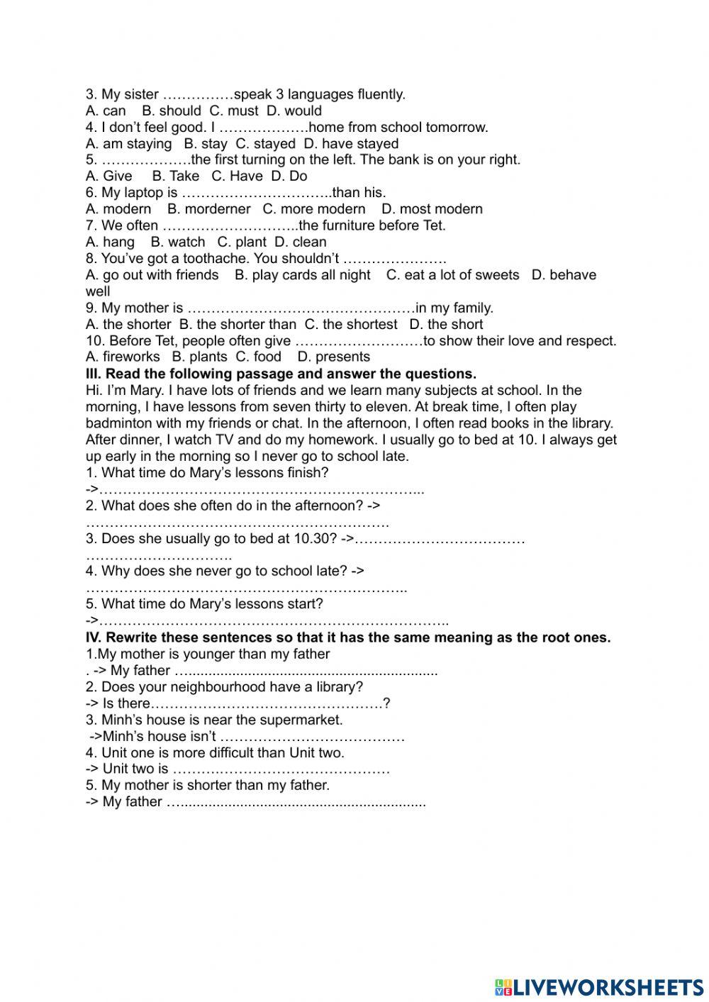 Đề 2 kỳ 1 lop 6