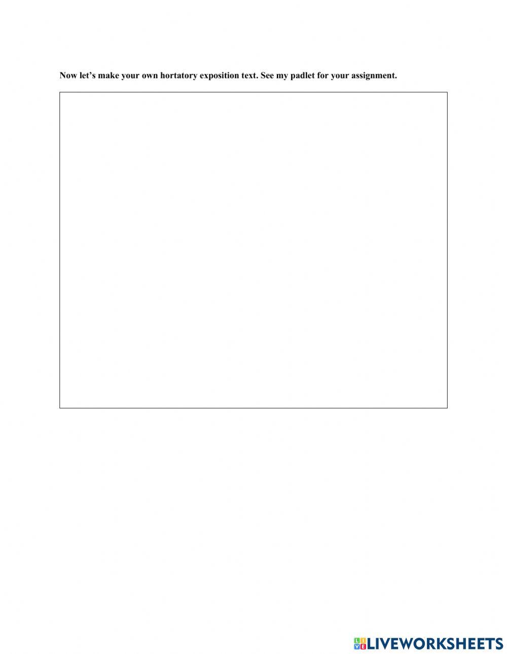 HORTATORY EXPOSITION TEXT