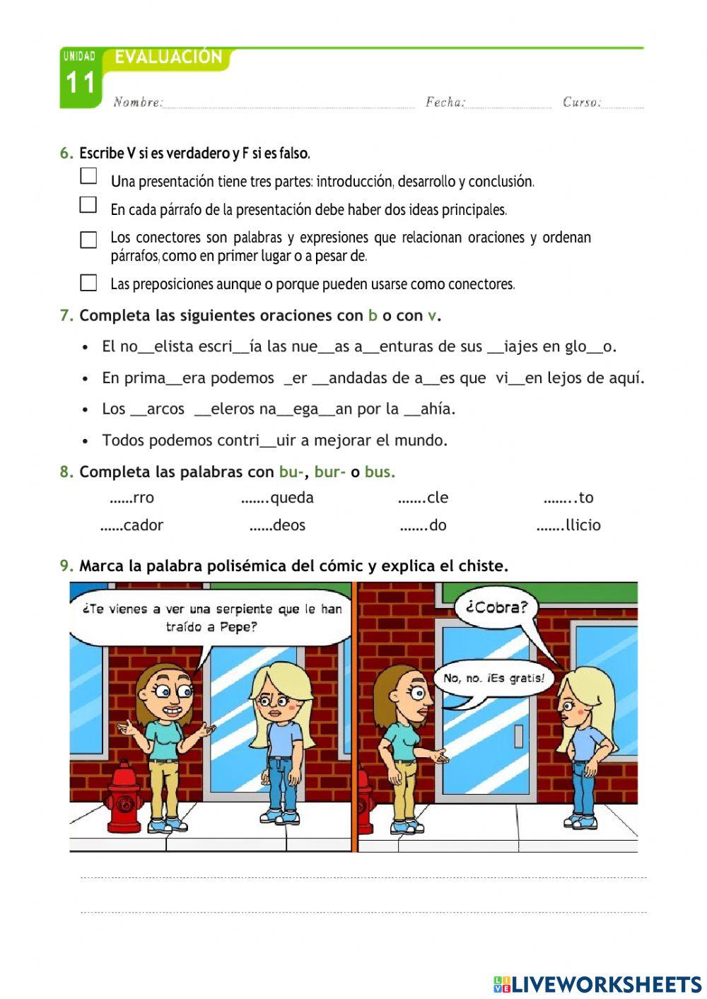 Prueba Tema 11 Lengua