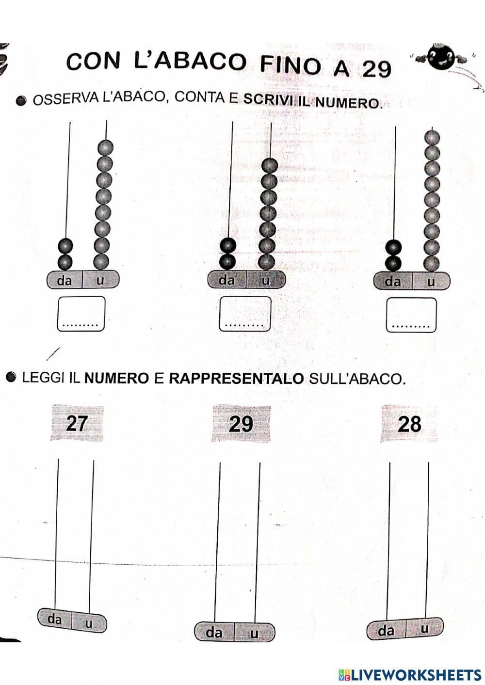 Inserisci il numero esatto e le palline corrispondenti