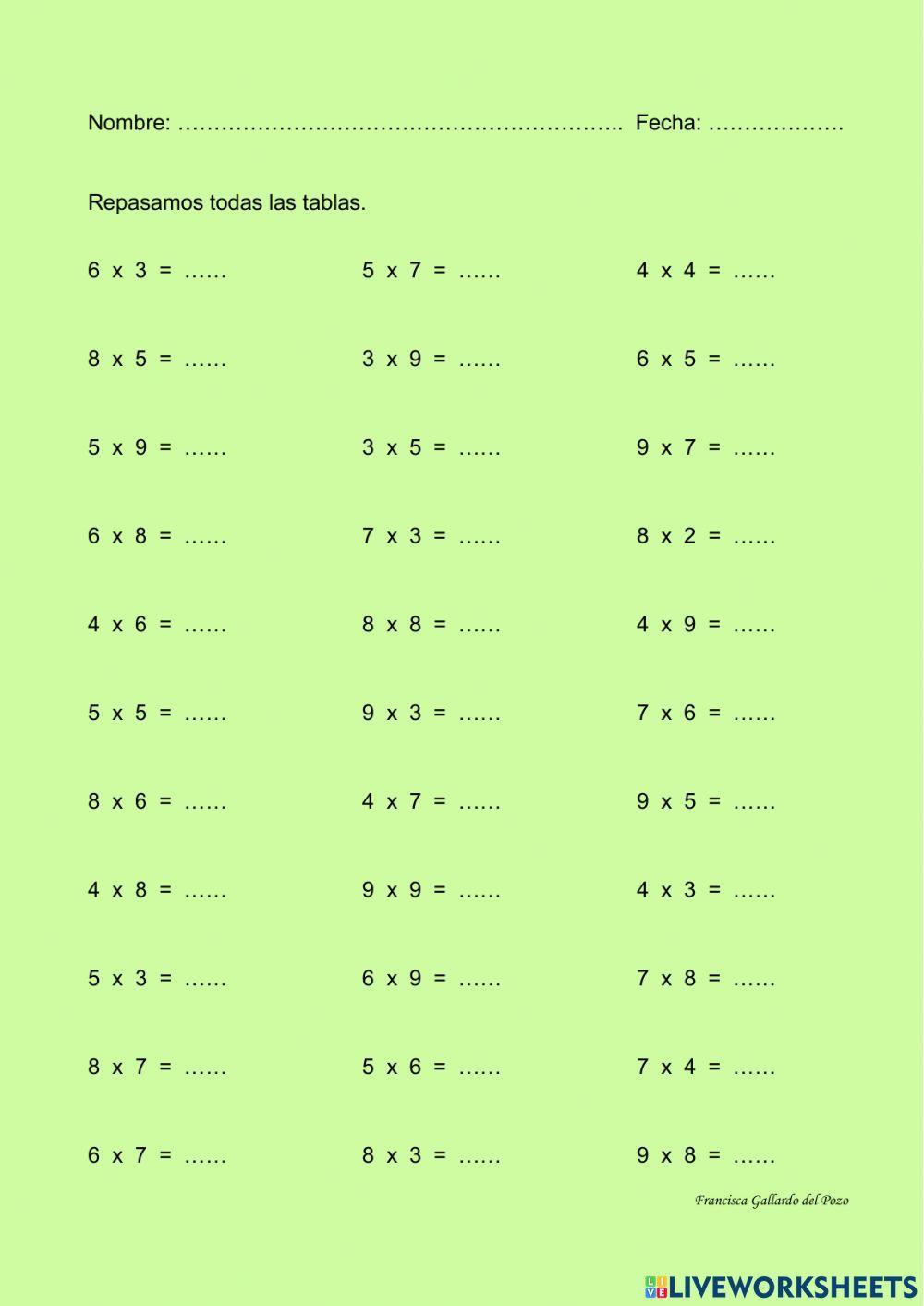 Repaso todas las tablas