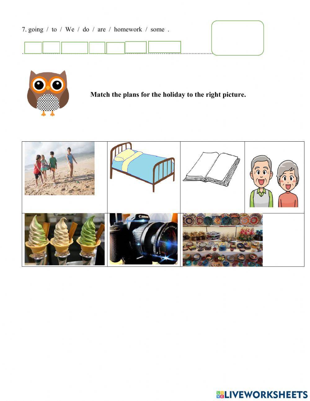 Be going to - holiday plans