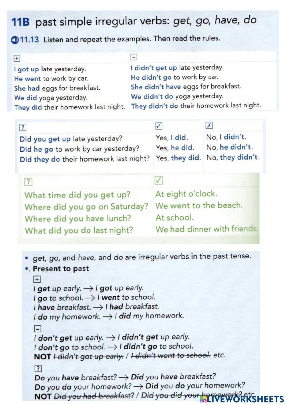 Past Simple regular verbs