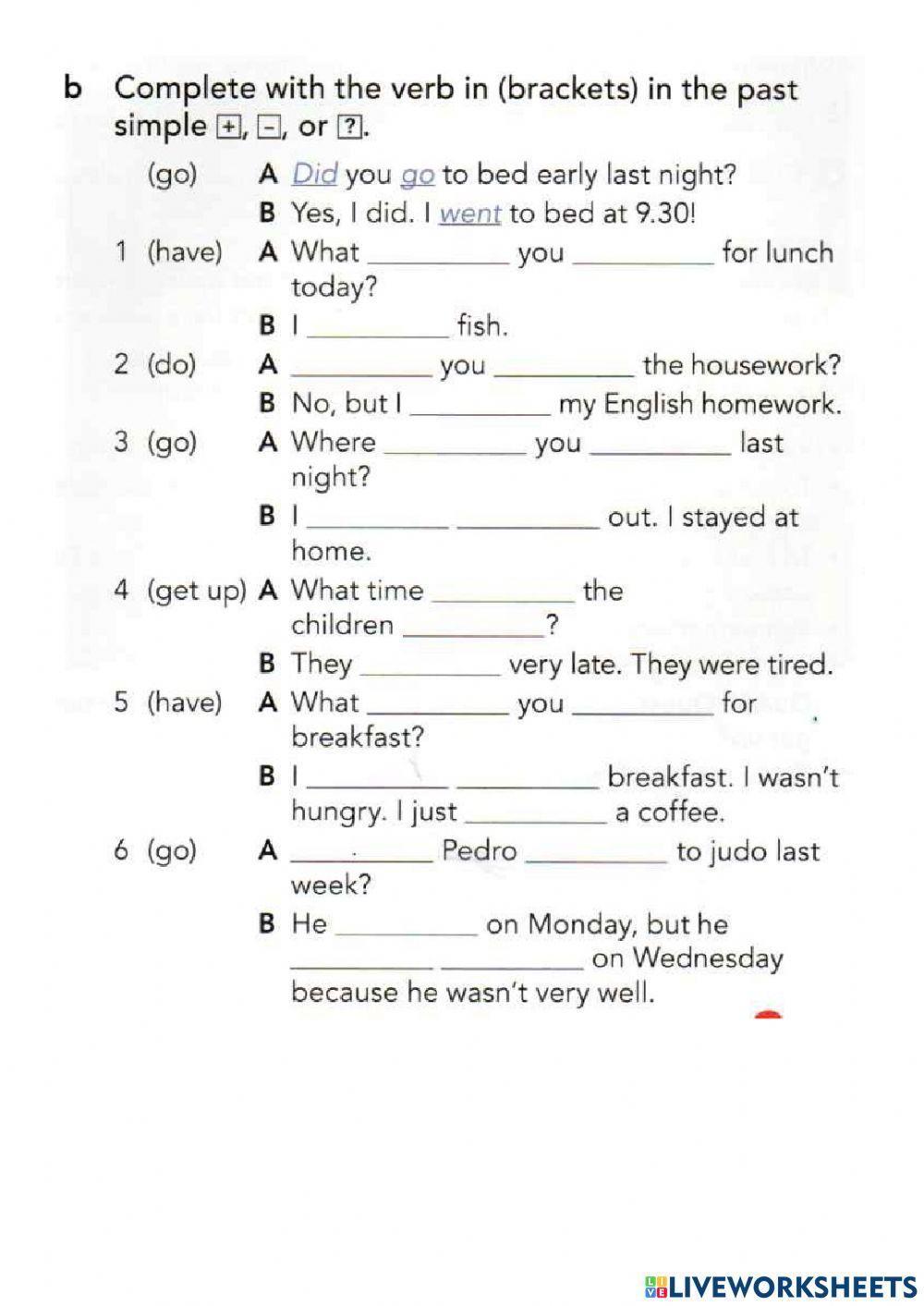 Past Simple regular verbs