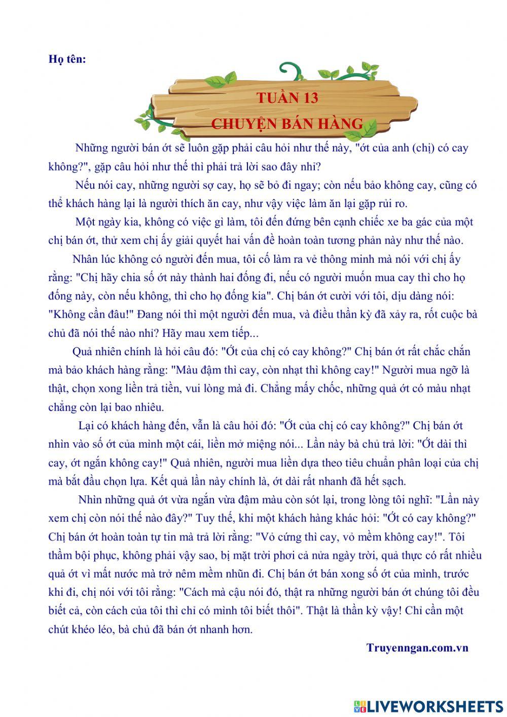 Chuyện bán hàng - Tuần 13 - Ngô Huyền