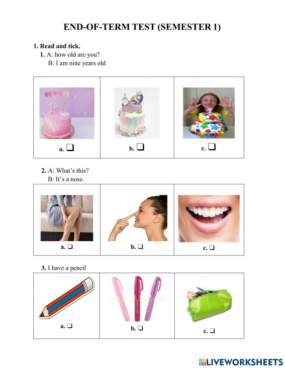 Đề kiểm tra anh 3 Global  - Đề 6