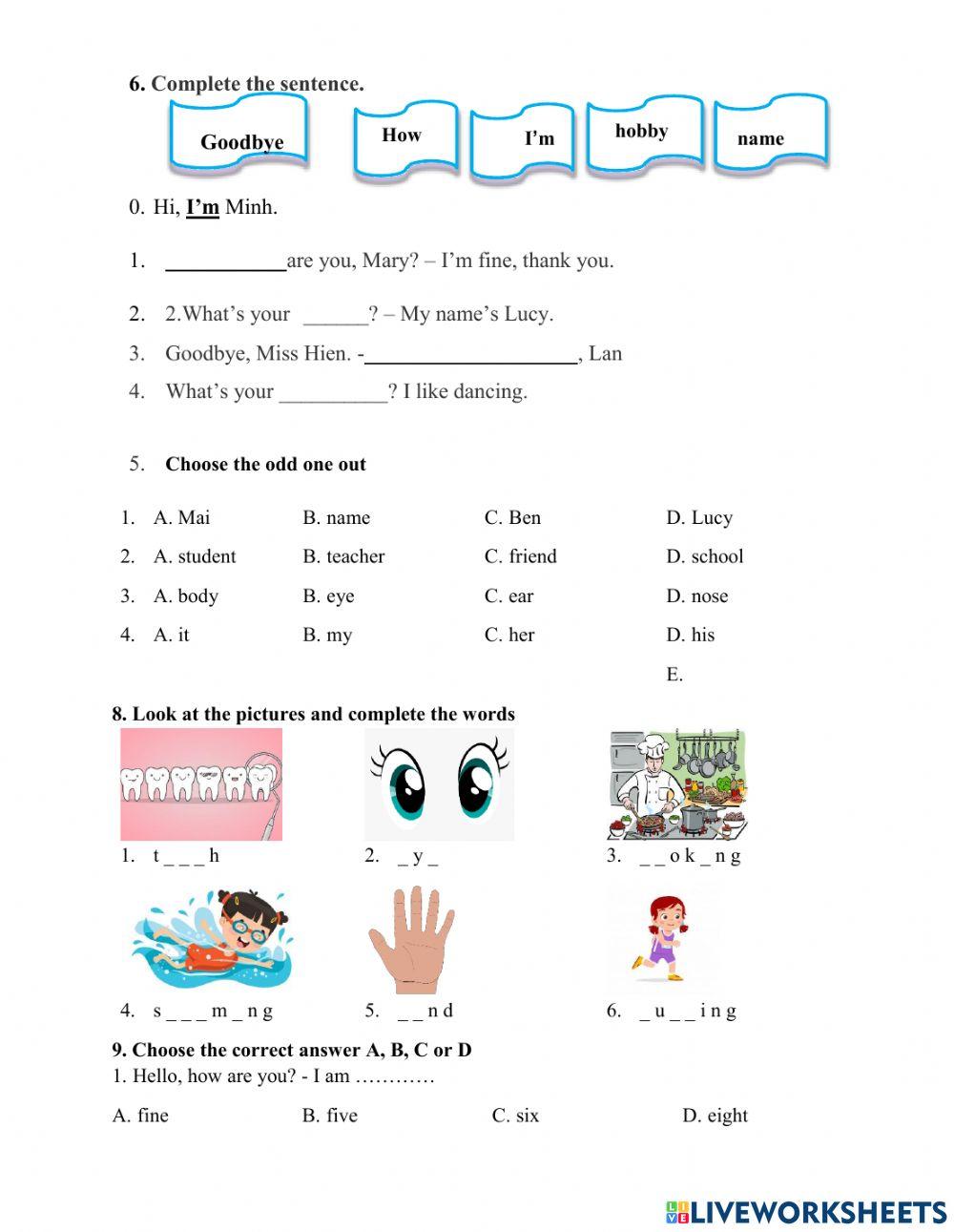 Đề kiểm tra anh 3 Global  - Đề 6