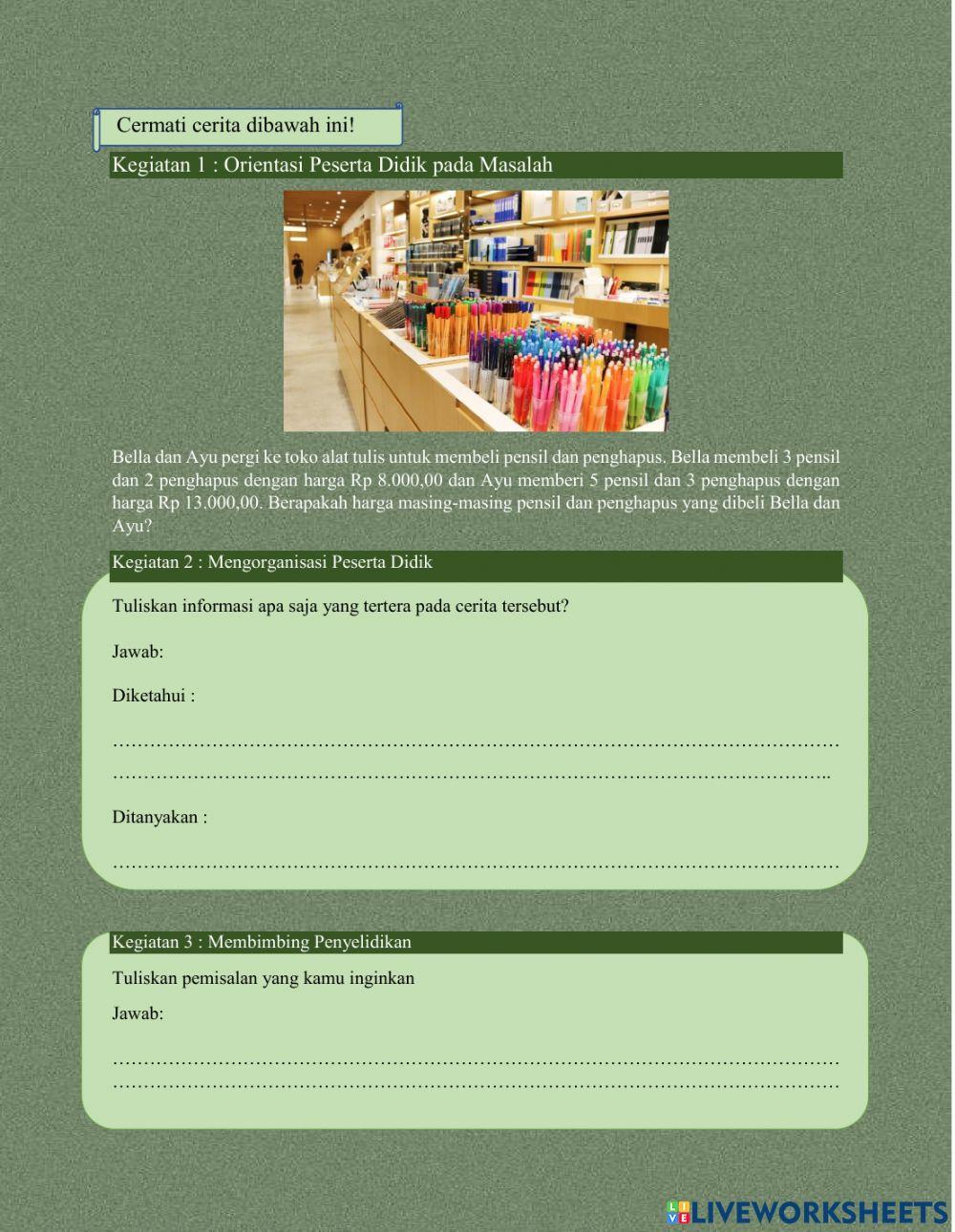 Sistem Persamaan Linear Dua Variabel