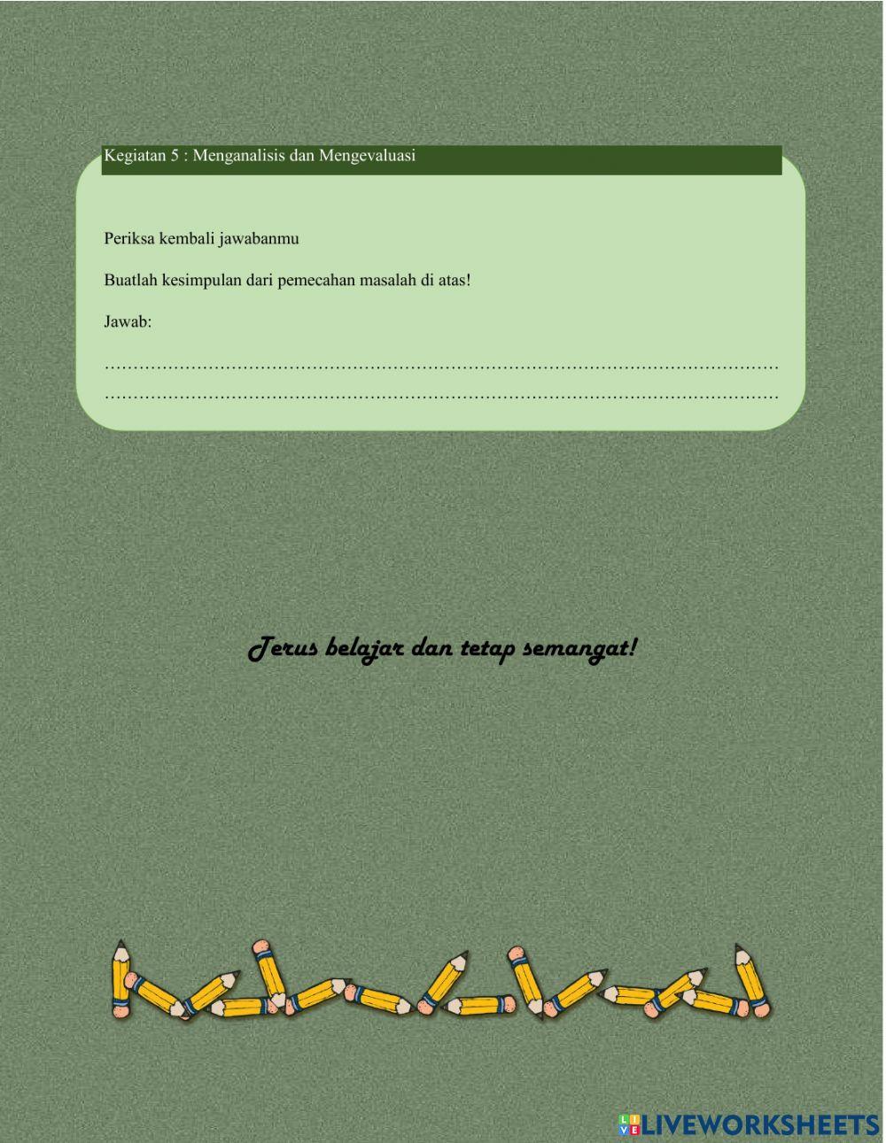 Sistem Persamaan Linear Dua Variabel
