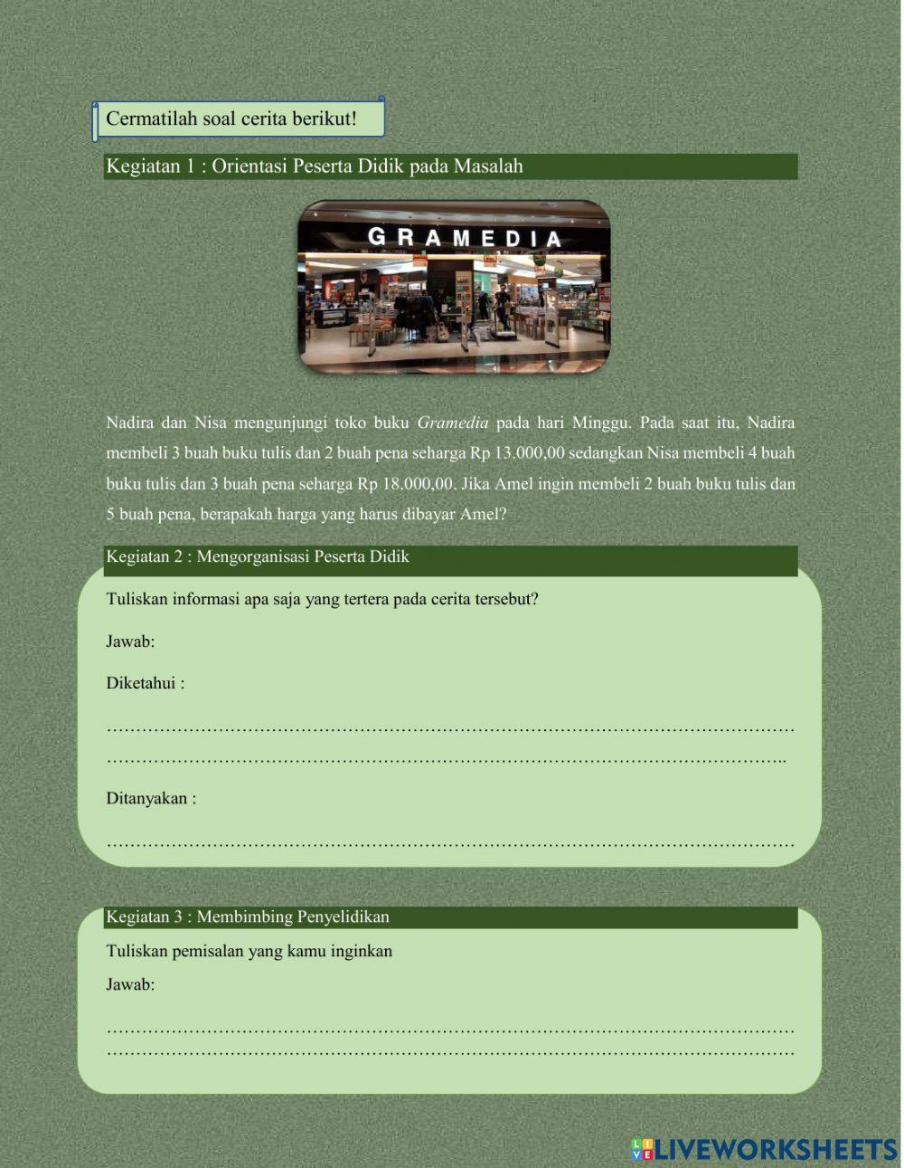 Sistem Persamaan Linear Dua Variabel
