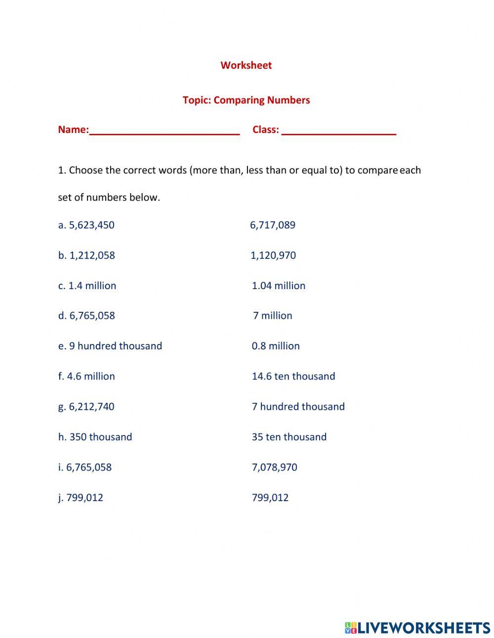2248819 comparing numbers chukwang liveworksheets