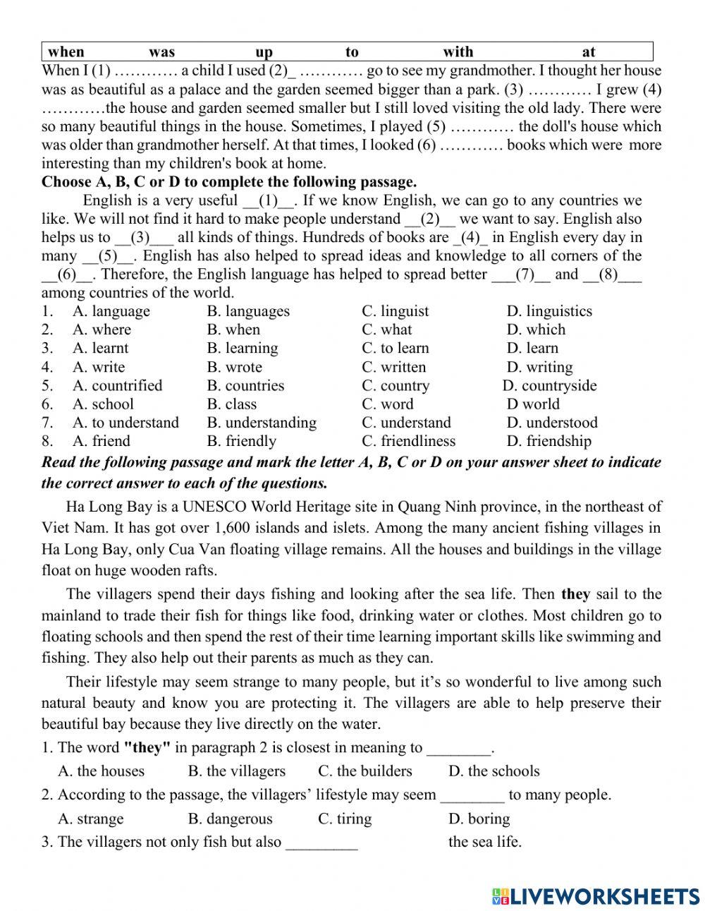 Đề cương ôn tập học kỳ 1- KHỐI 9- test 2