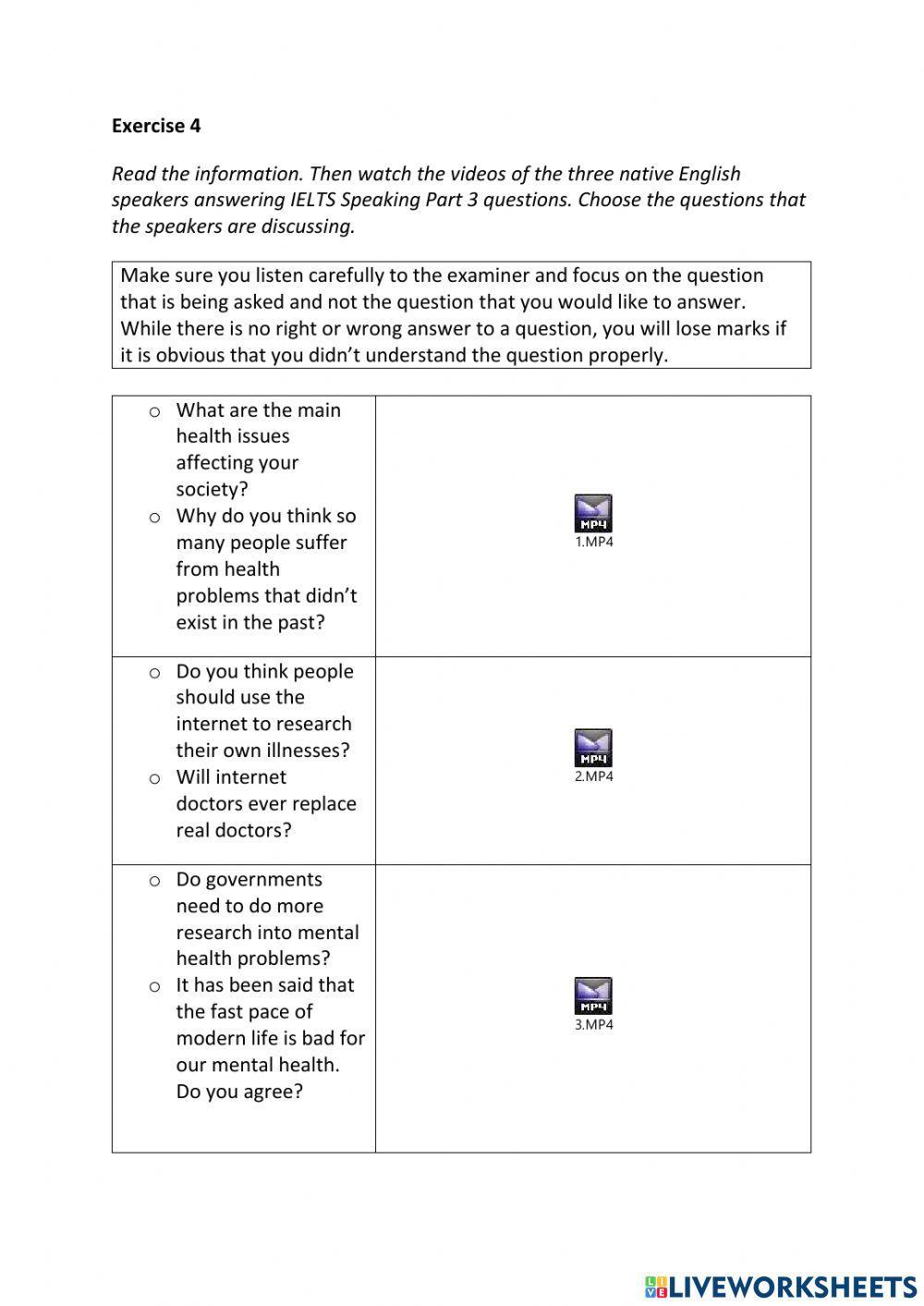 IE3, Unit 2, Speaking, Exercise 4