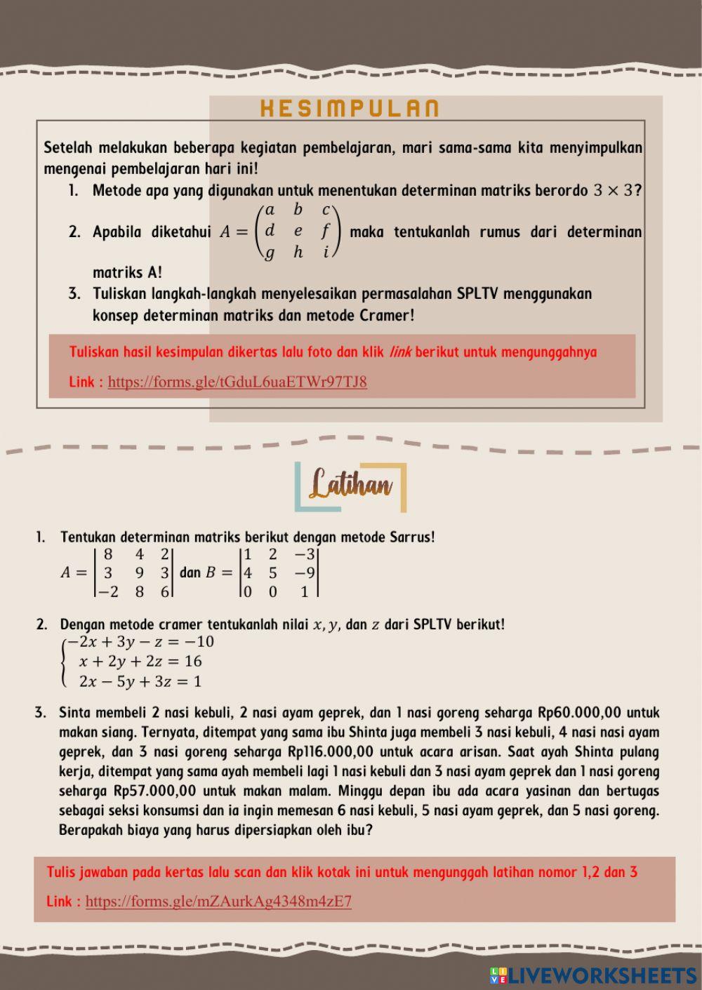 Determinan matriks berordo 3 x 3