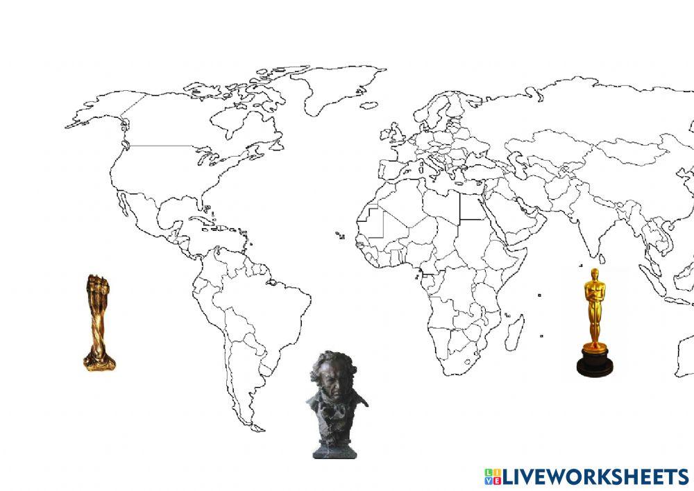 Mapa mundi amb premis cinema