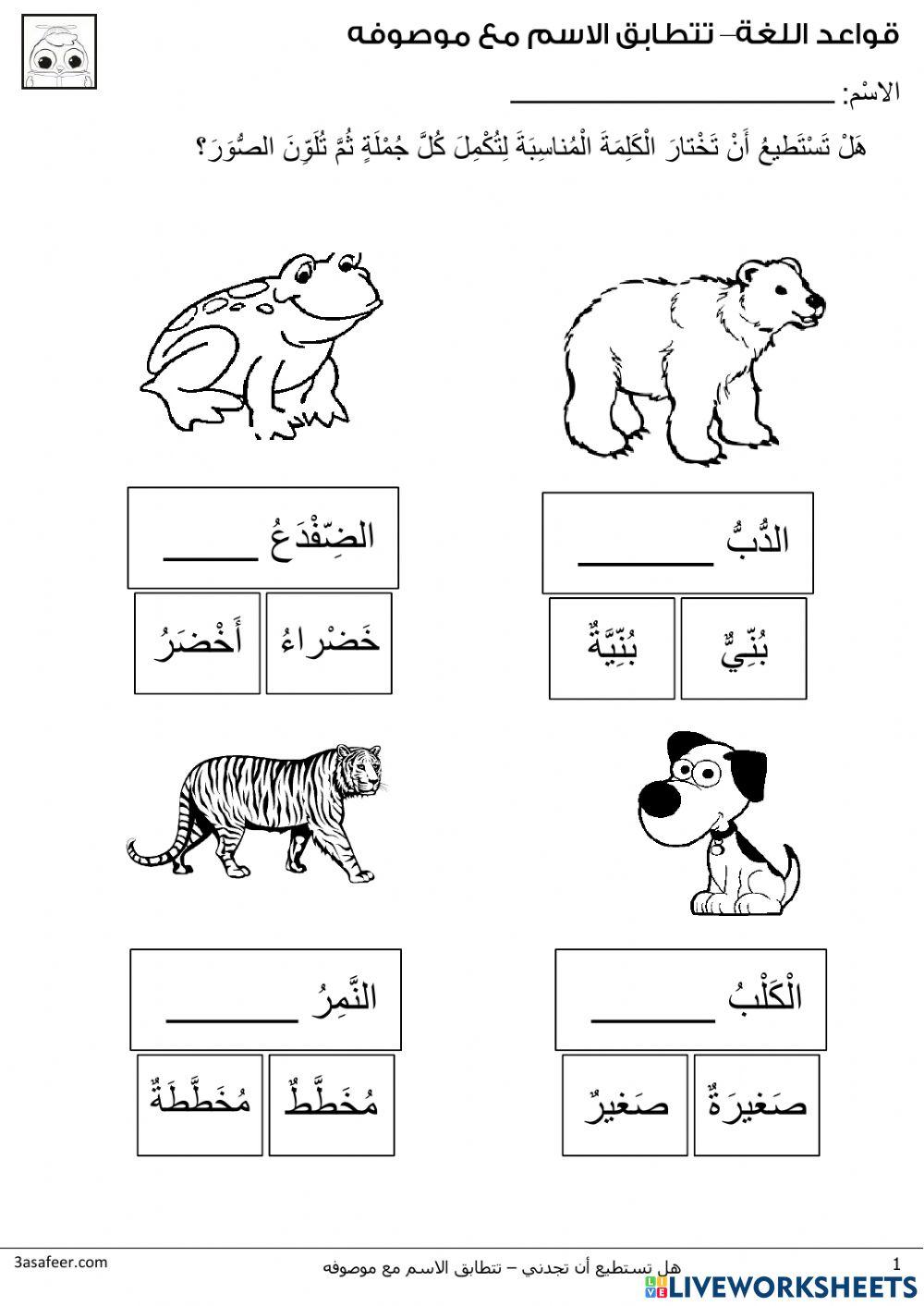تتطابق الاسم مع موصوفه