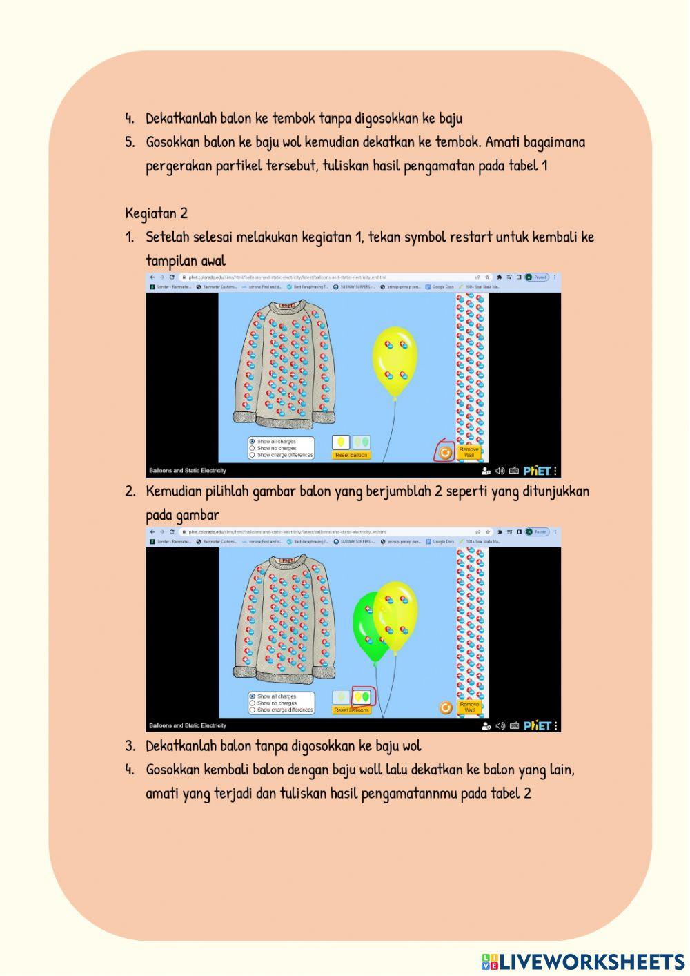 Praktikum sederhana balon dan listrik statis