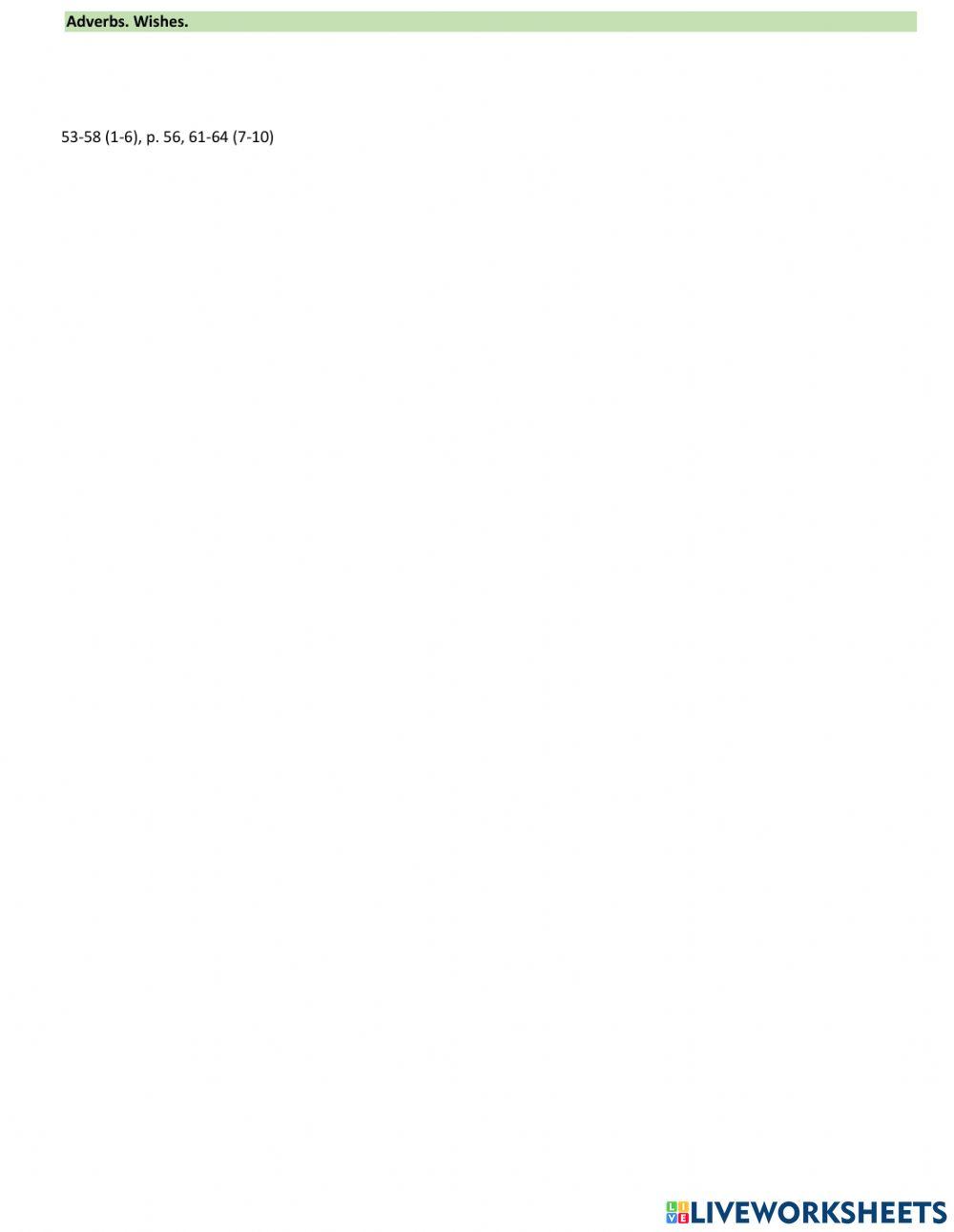 Test. Adverbs. Wishes.