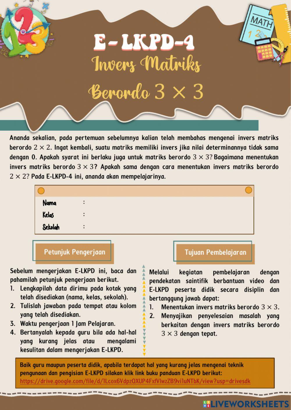 Invers matriks berordo 3x3