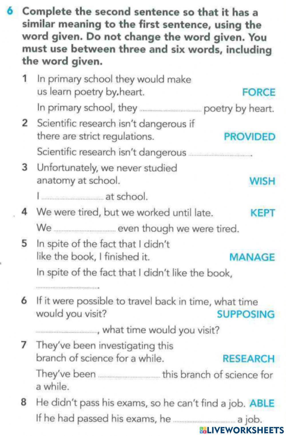 2249399 | Reading & Use of English Part 4 - FCE