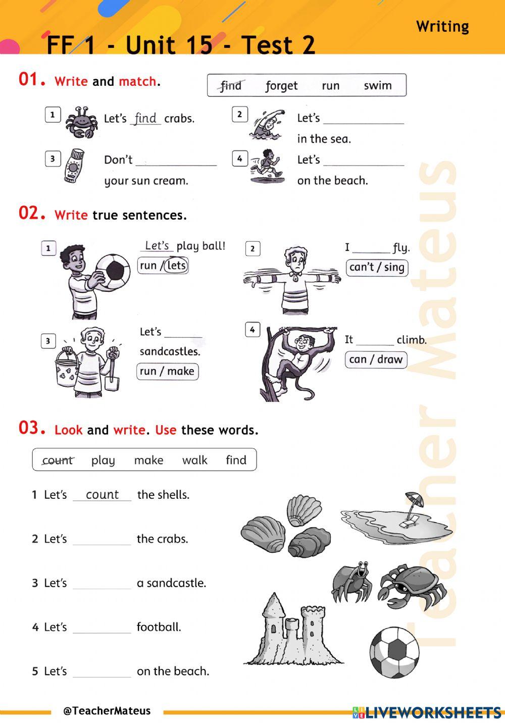 FF 1 - Unit 15 - Test 2 - Writing