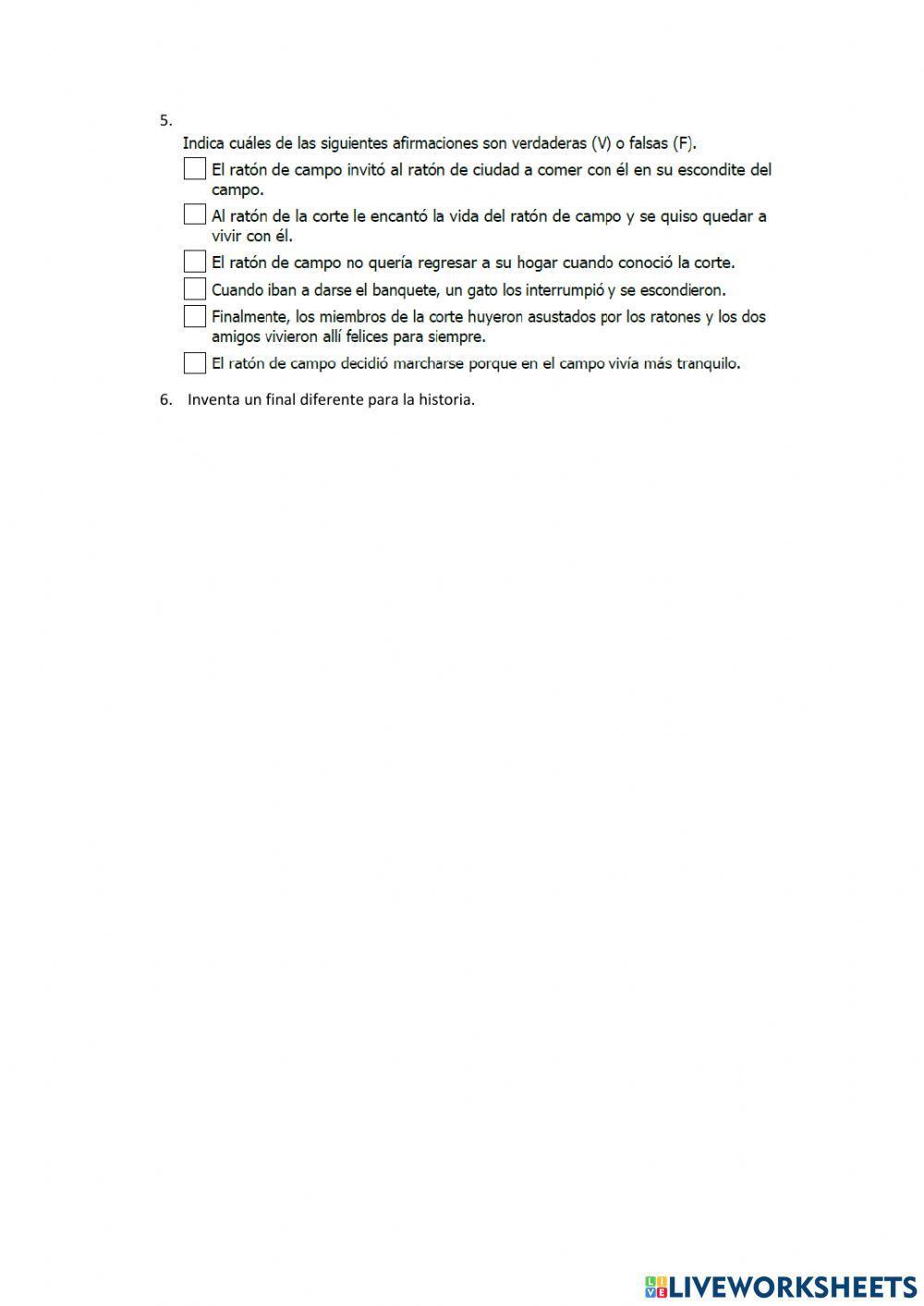 Comprensión lectora 3º