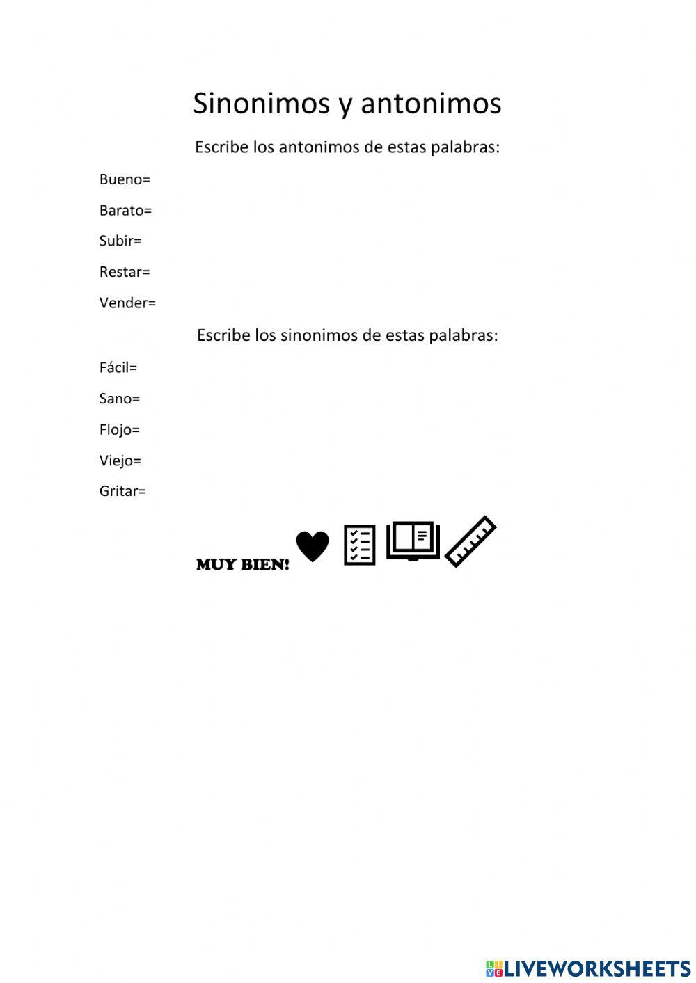 Sinonimos y antonimos