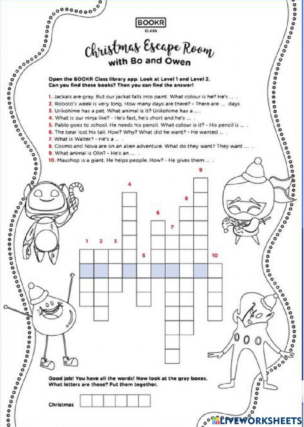 Book R Class Christmas Escape Room puzzle 5!