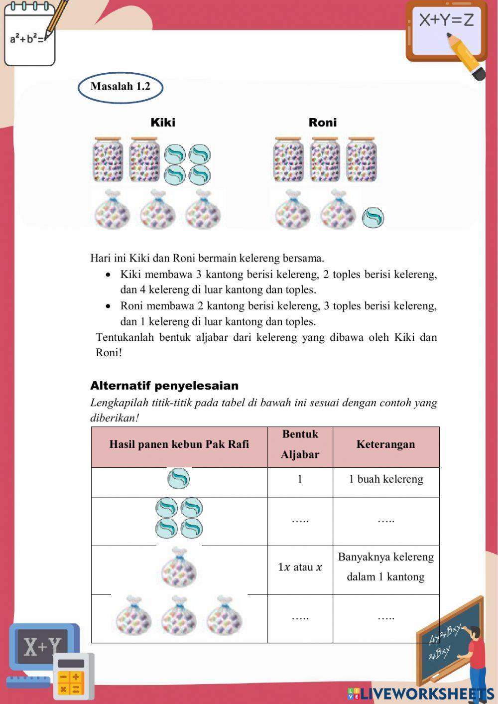 LKPD Bentuk Aljabar