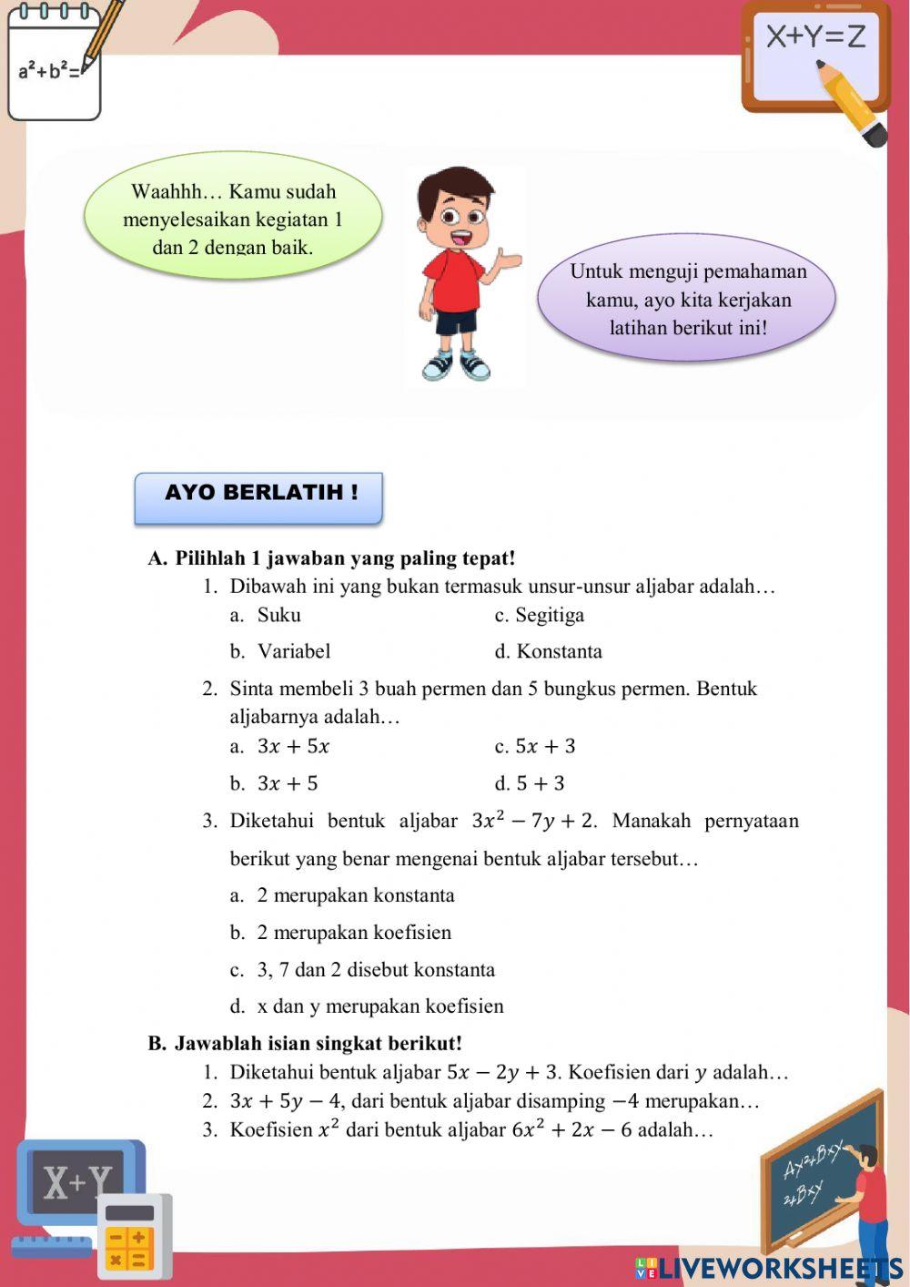 LKPD Bentuk Aljabar