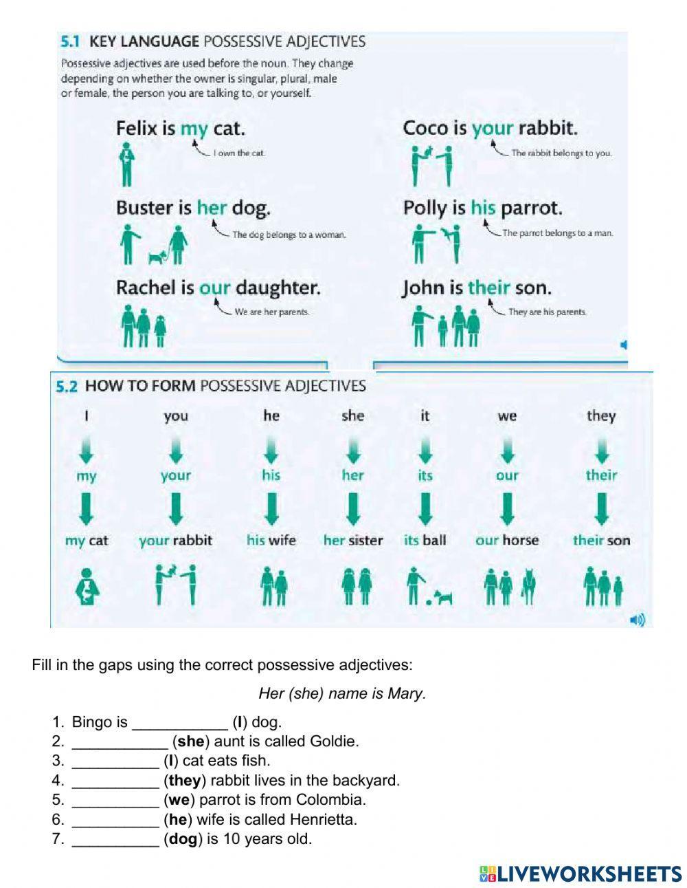 Spelling your name, talking about yourself, saying your age, saying where you're from, possessive adjectives, this and that