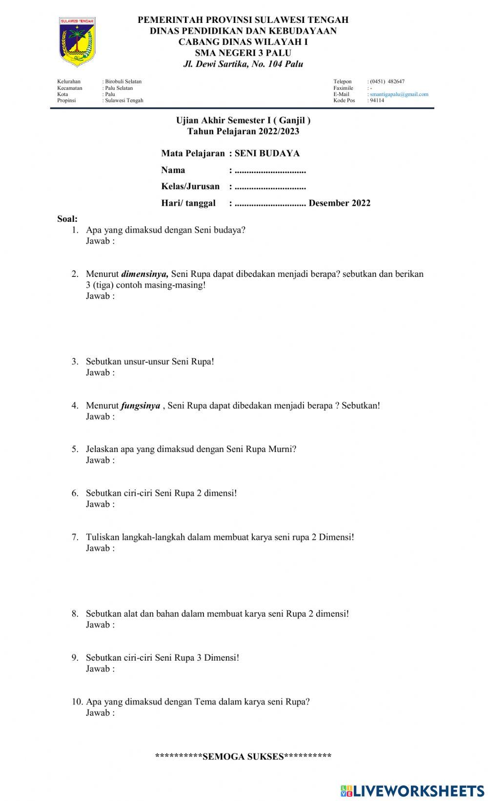 Ujian Semester Ganjil- 2022-2023
