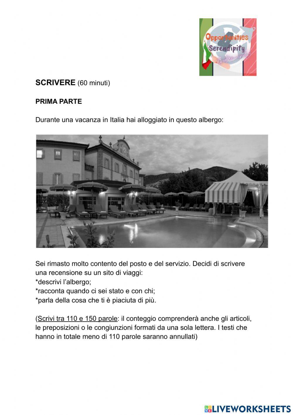 Esame finale, prova scrivere