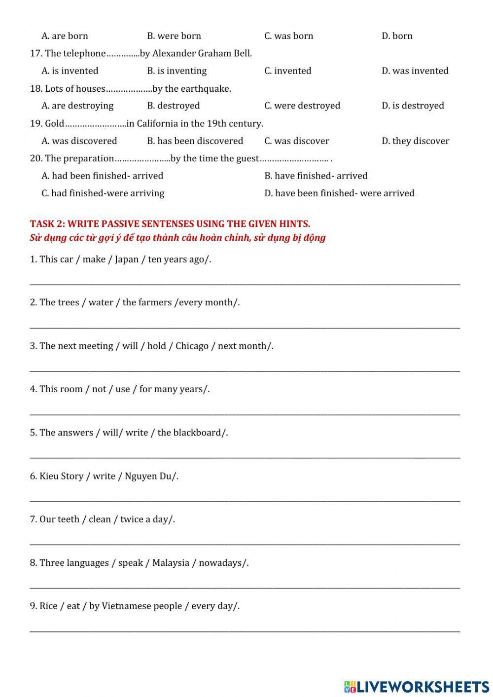 The passive mixed tenses 2