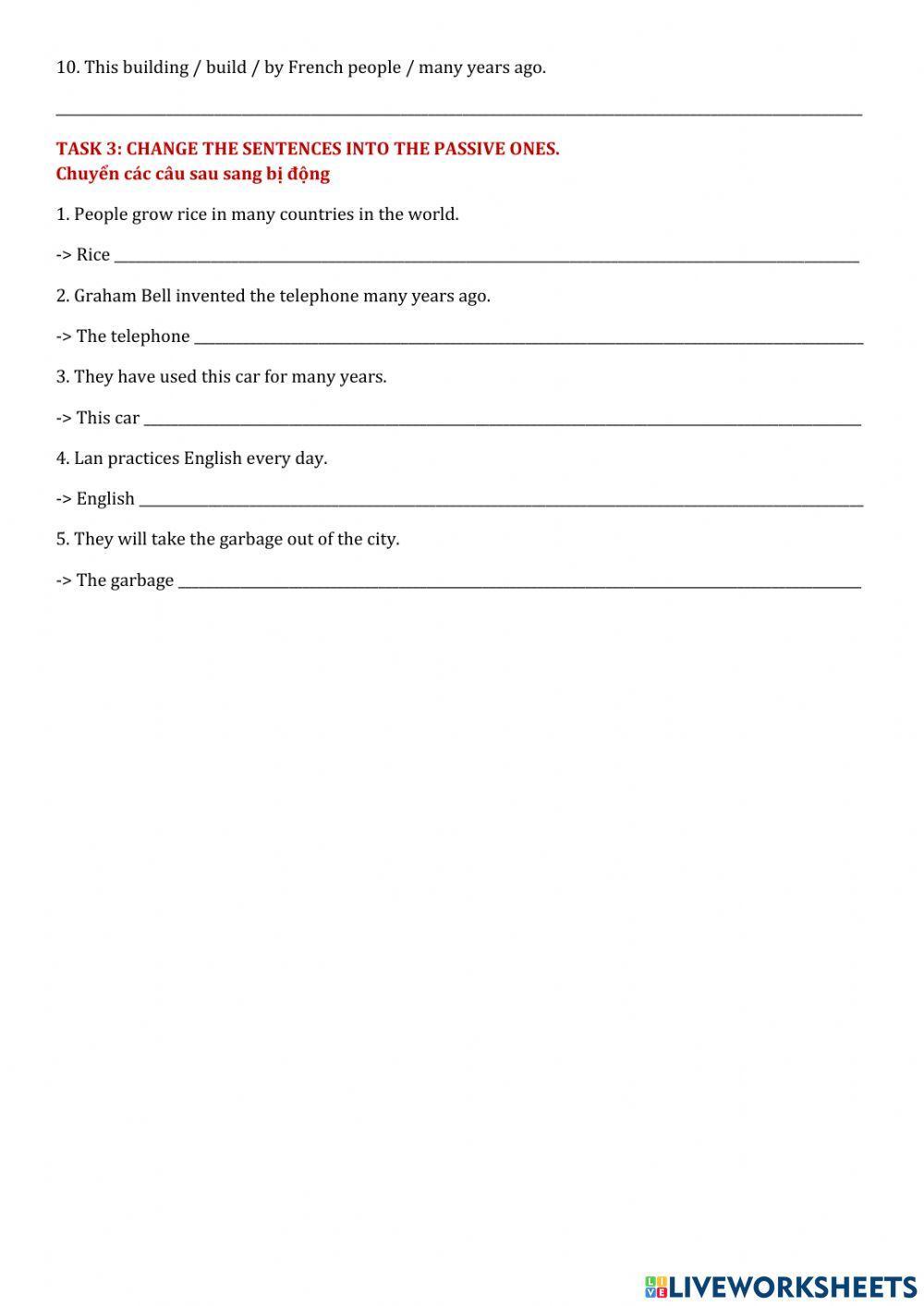 The passive mixed tenses 2