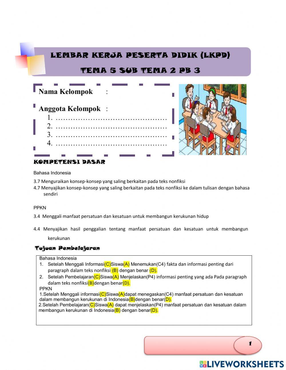 TUGAS KELAS 5 Tema 5 Sub tema 2 PB 3