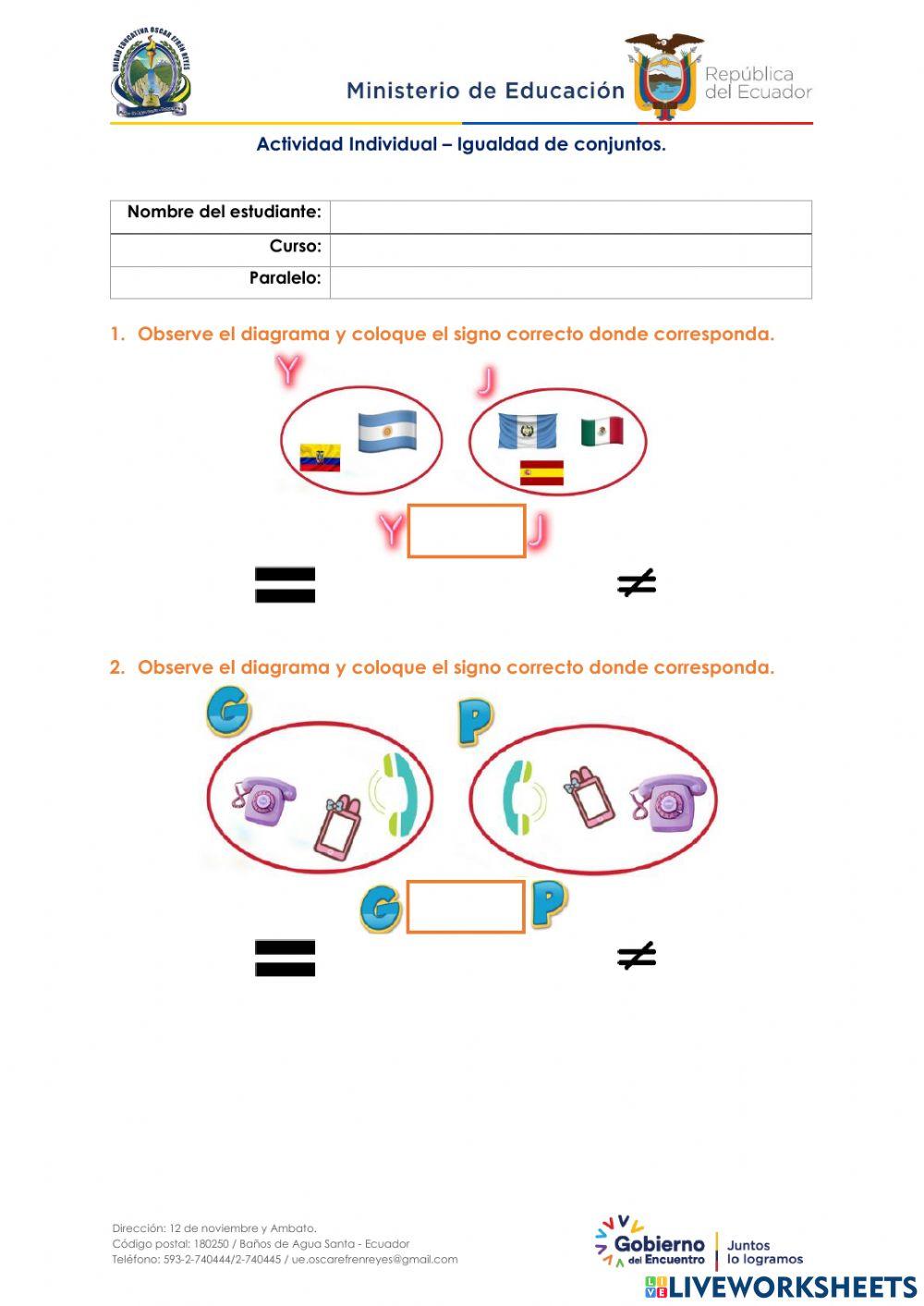 Igualdad de conjuntos