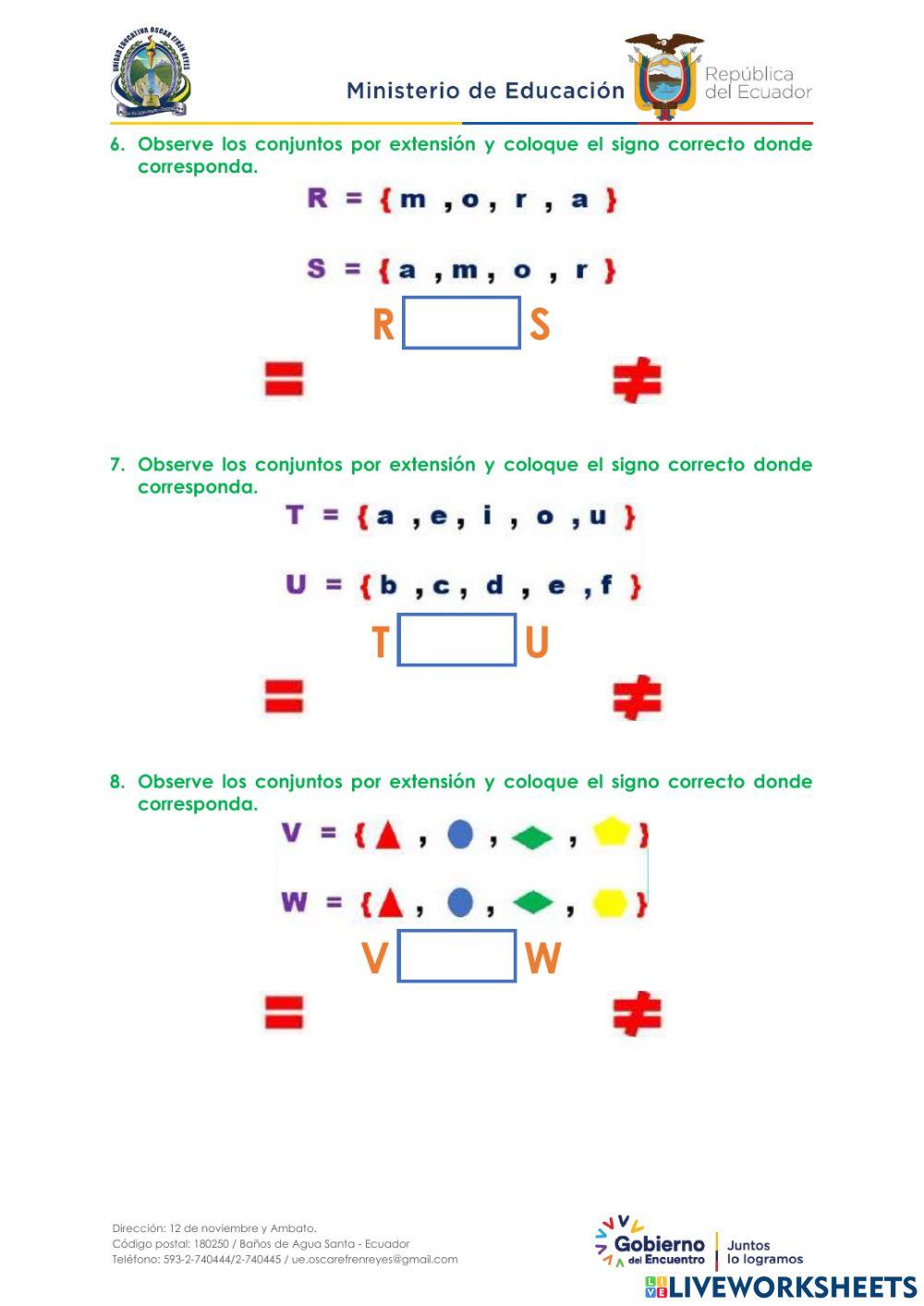 Igualdad de conjuntos
