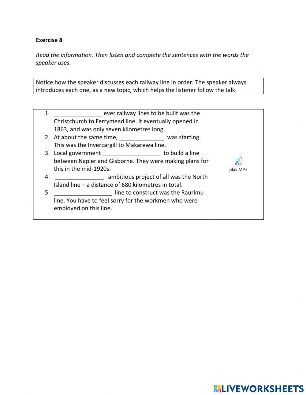 IE2, Unit 2, Listening, Exercise 8
