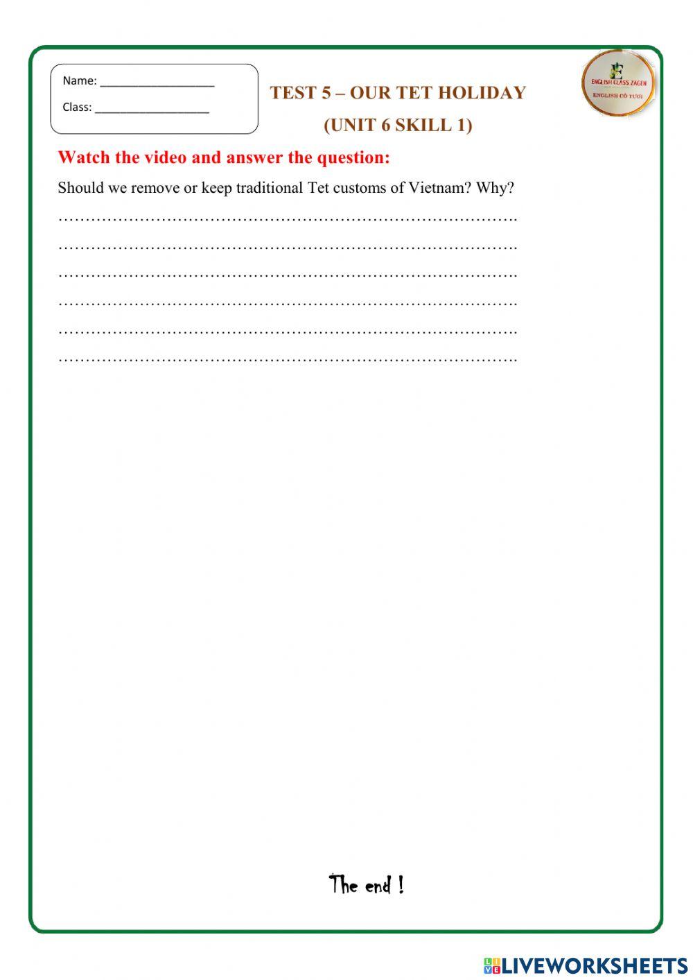 Our tet holiday-speaking