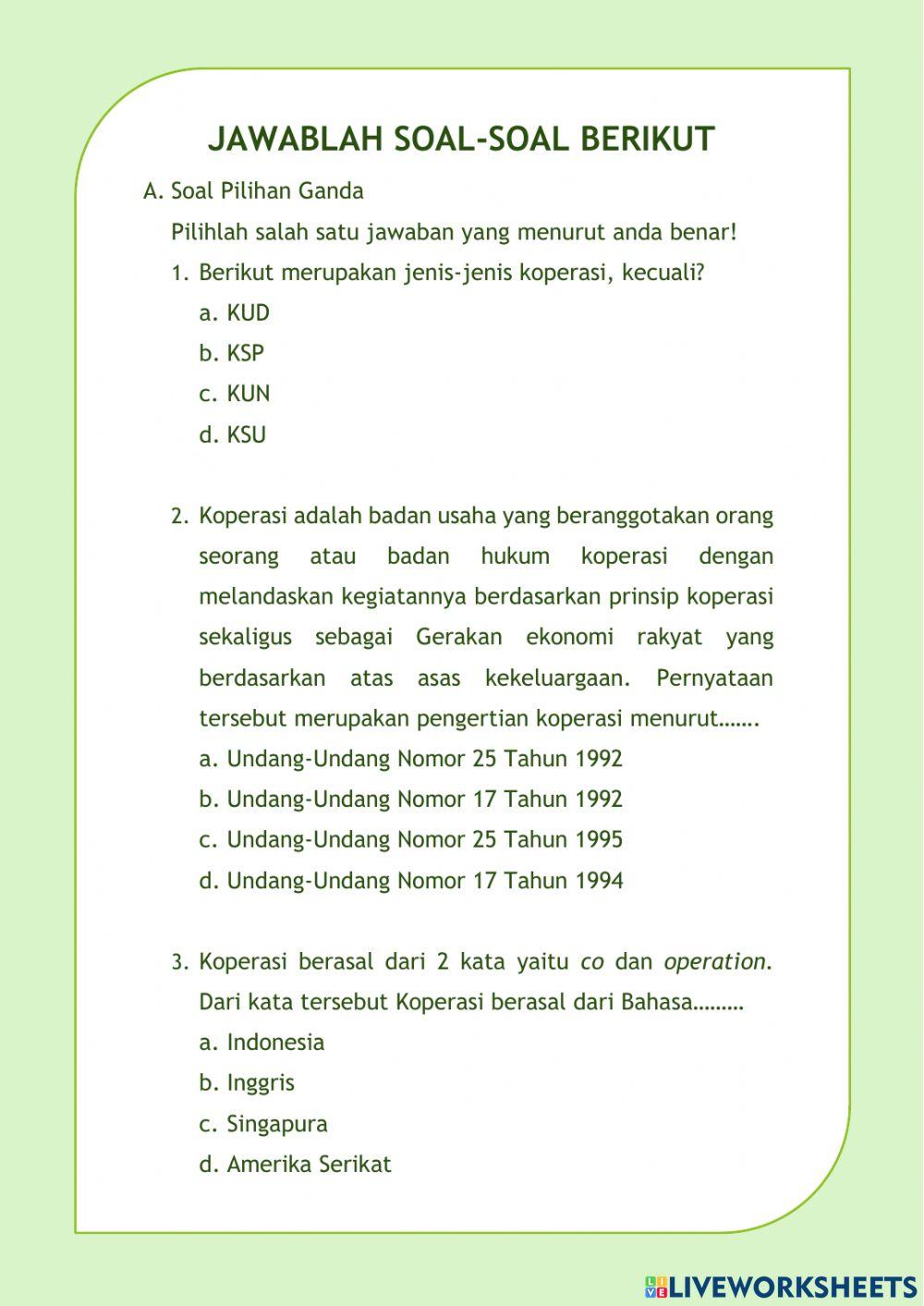 LKPD Koperasi kelas 10