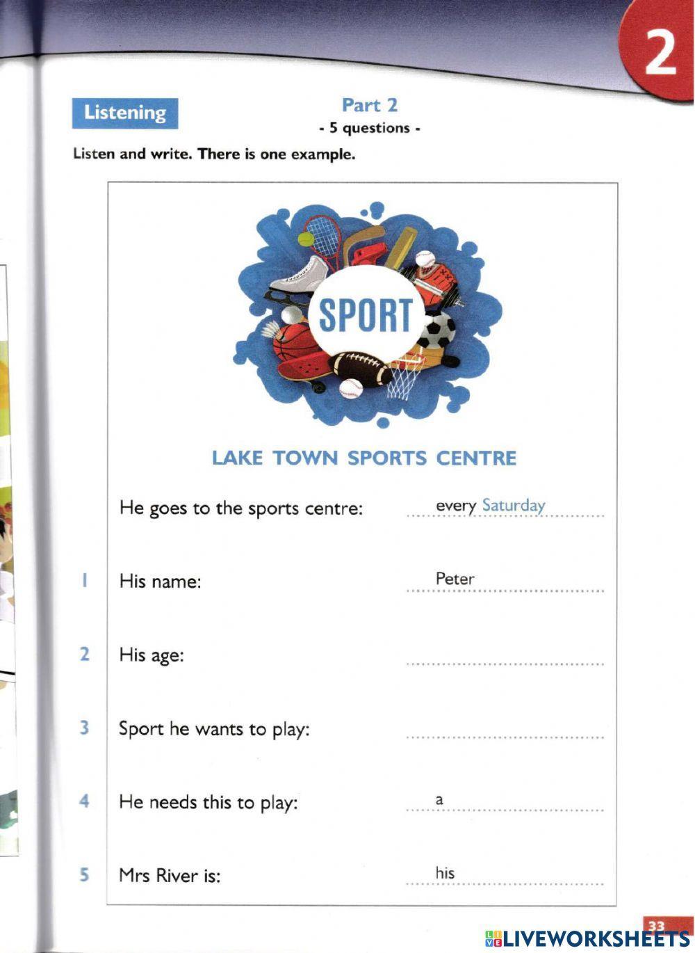 Succeed Movers Listening Test 2