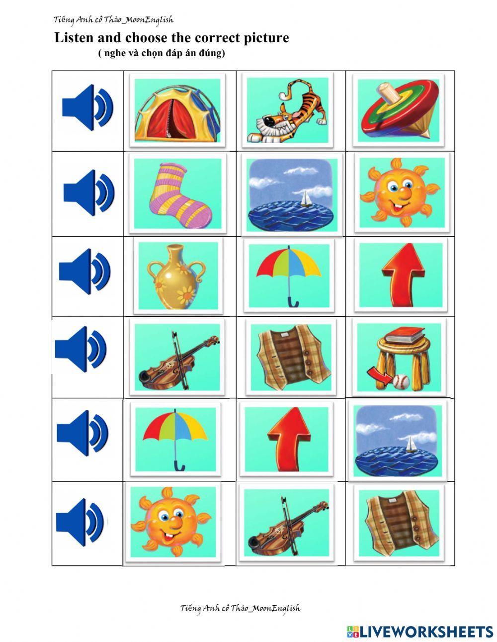 Listen to choose letter S T U V