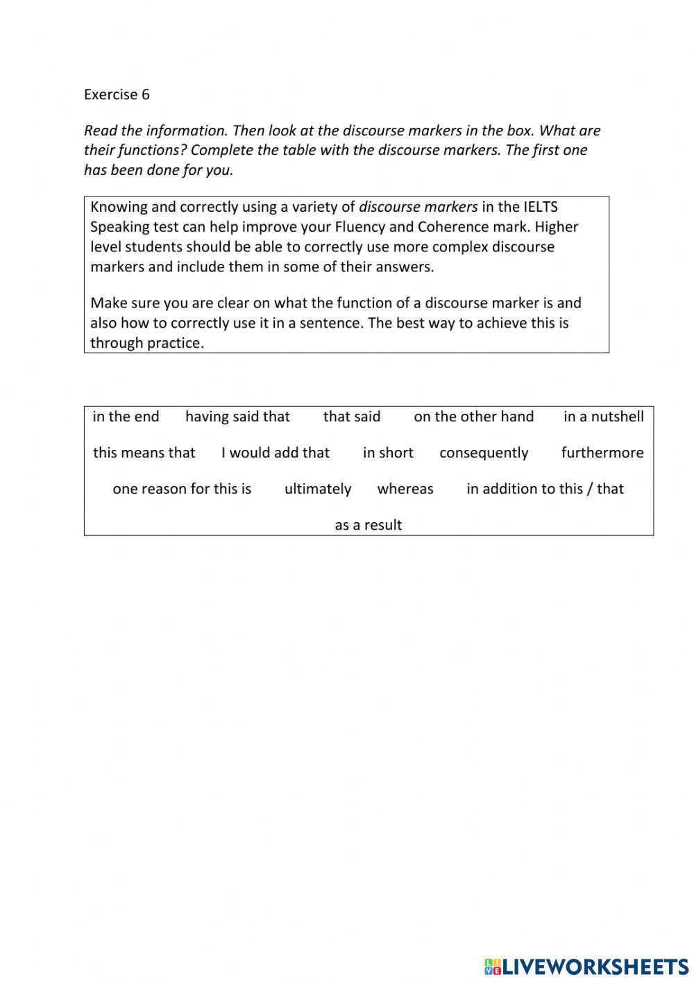 IE3, Unit 2, Speaking, Exercise 6